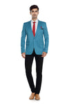 Men's slim fit TR blazer – Turquoise Blue – view 1