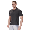 Charcoal Melange polo T-shirt (100% cotton) – left angle view