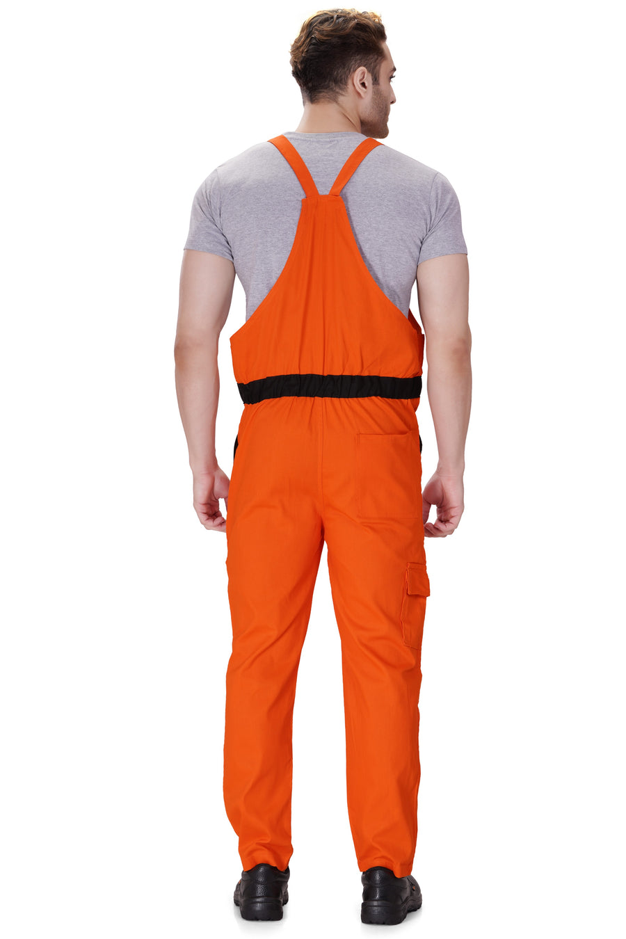 Industrial Dungaree Bib Overall – Orange - Back