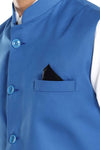 Men's Light Blue TR Nehru jacket – view 5