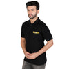 Black security polo T-shirt – right angle view