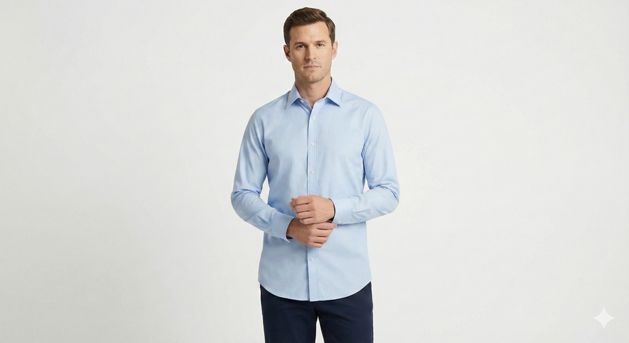 Men's Classic Formal Shirt – Sky Blue - Left Sleeve