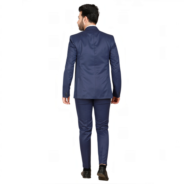 Men's navy blue slim fit formal blazer – view 6