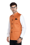 Men's Carrot Orange TR Nehru jacket – view 2