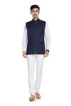 Men's Navy Blue TR Nehru jacket – view 1
