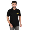Black security polo T-shirt – front view