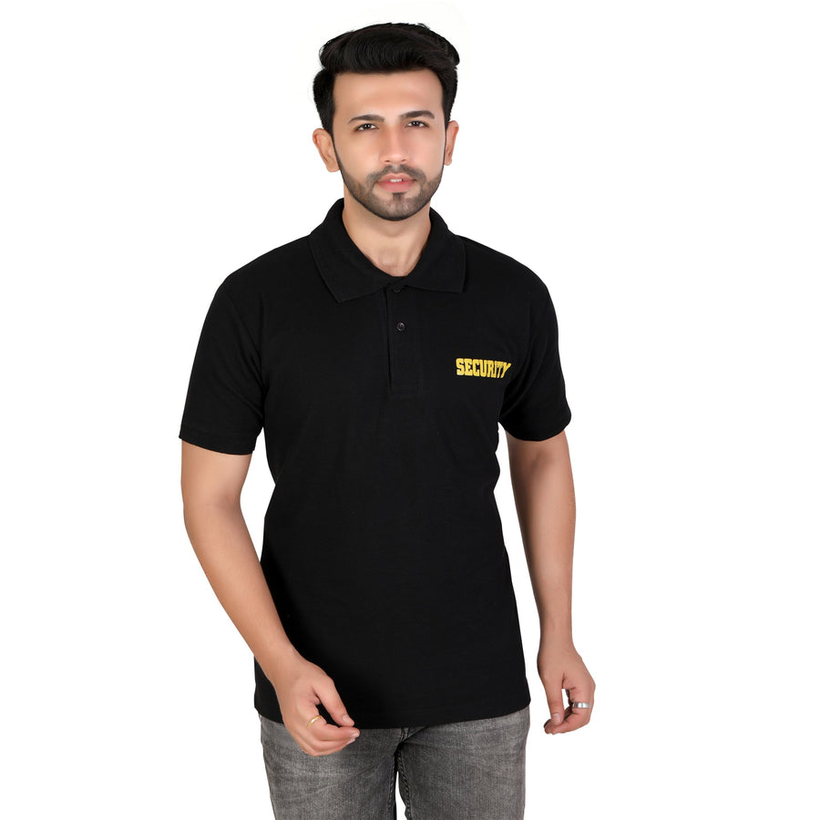 Security Polo T-Shirt – Black - Front