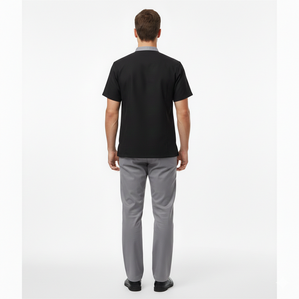Half Sleeve Waiter Uniform – Black & Grey – view 3