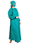 Women's Overlap OT Gown Set – Surgical Green, with Cap & Mask – side tie