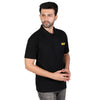 Black security polo T-shirt – left angle view