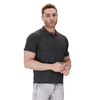 Charcoal Melange polo T-shirt (100% cotton) – right angle view