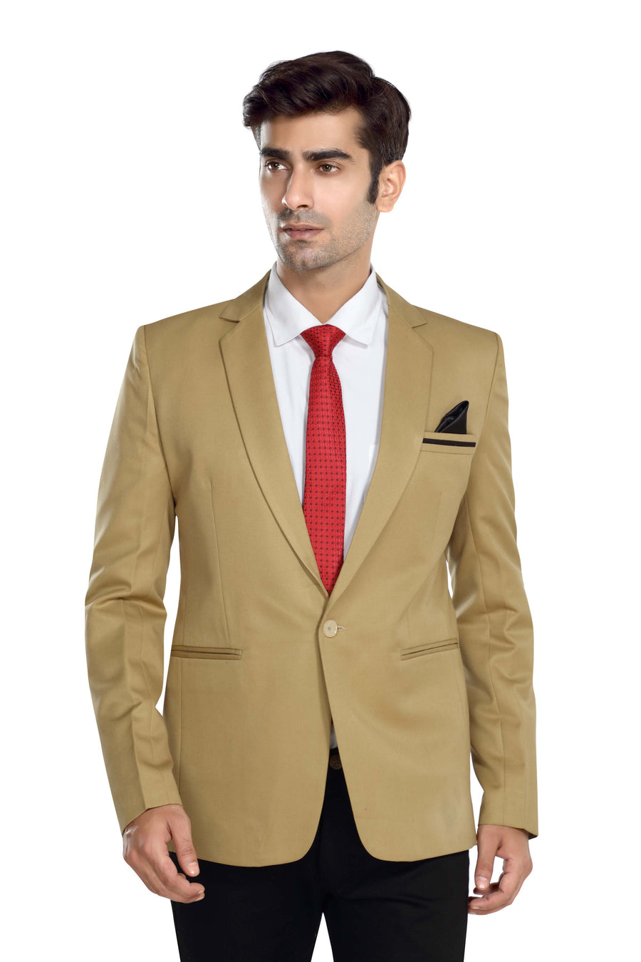 Men's Slim Fit TR Blazer – Beige - Left Sleeve