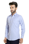 Men's Striped Formal Shirt – Blue – view 3