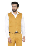 Men's mustard yellow slim fit TR waistcoat – view 3
