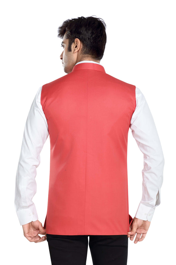 Men's Prubin Red TR Nehru jacket – view 4