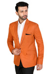 Men's slim fit TR blazer – Carrot Orange – view 3
