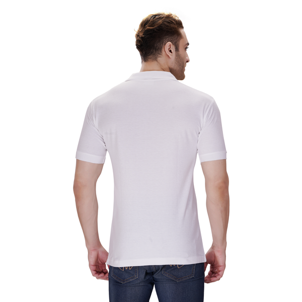 White polo T-shirt (100% cotton) – back view