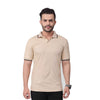 GC 101 Dot-Knit Tipping Polo T-Shirt Beige – front