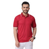 GC 101 Dot-Knit Tipping Polo T-Shirt Cherry Red – front