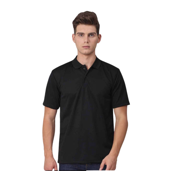 GC 201 Honeycomb Polo T-Shirt Black – front