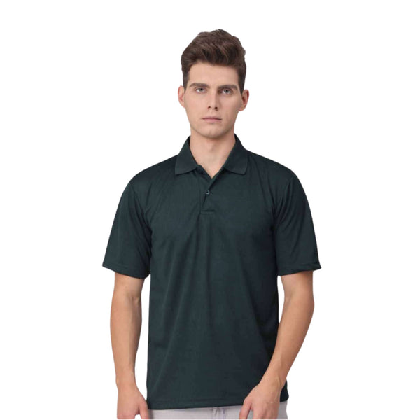 GC 201 Honeycomb Polo T-Shirt Bottle Green – front