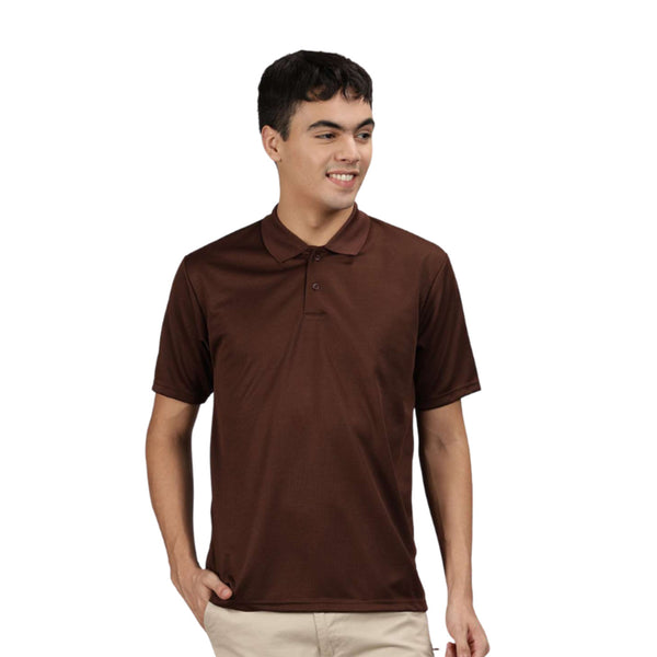 GC 201 Honeycomb Polo T-Shirt Brown – front