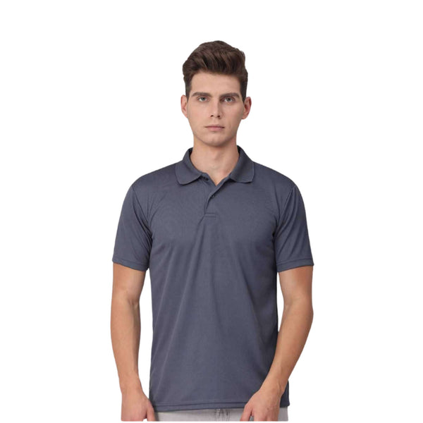 GC 201 Honeycomb Polo T-Shirt Dark Grey – front