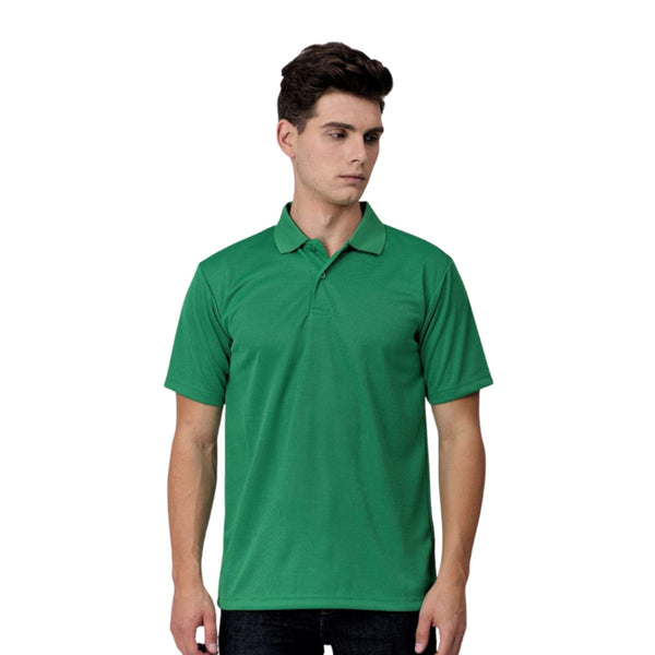 GC 201 Honeycomb Polo T-Shirt Emerald Green – front