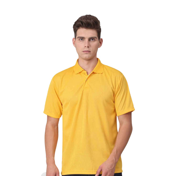 GC 201 Honeycomb Polo T-Shirt Golden Yellow – front