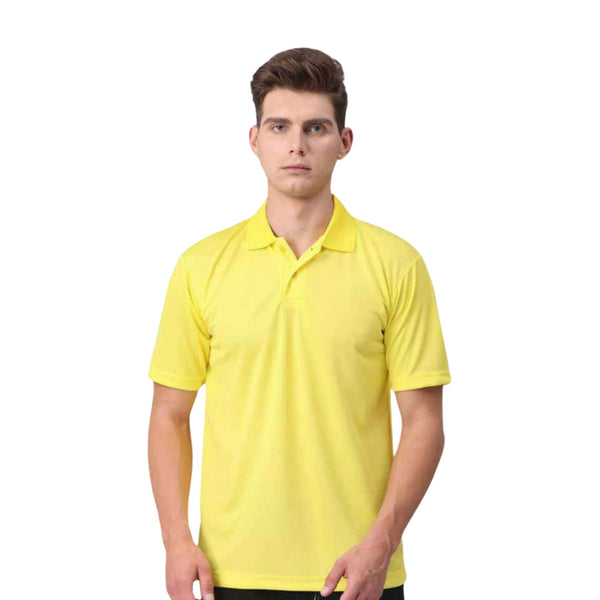 GC 201 Honeycomb Polo T-Shirt Lemon Yellow – front