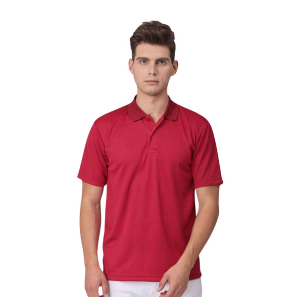 GC 201 Honeycomb Polo T-Shirt Maroon – front