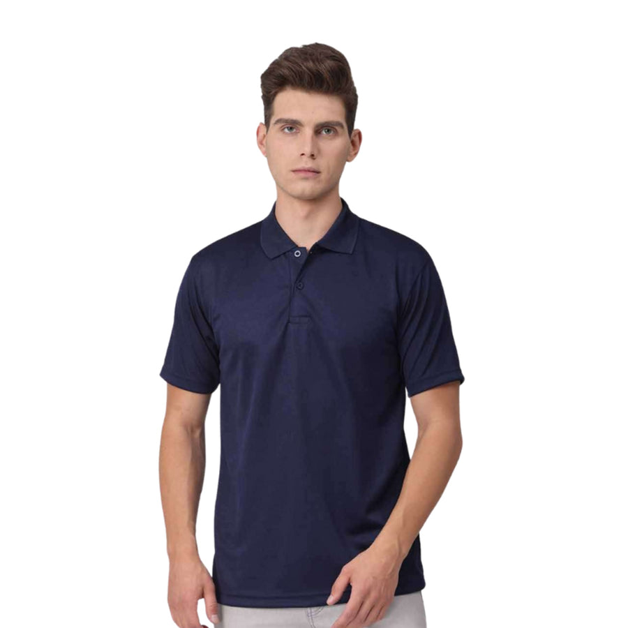 GC 201 Honeycomb Polo T-Shirt – Navy Blue - Front