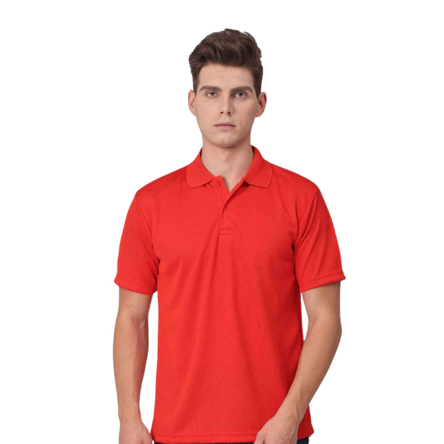 GC 201 Honeycomb Polo T-Shirt – Red - Front