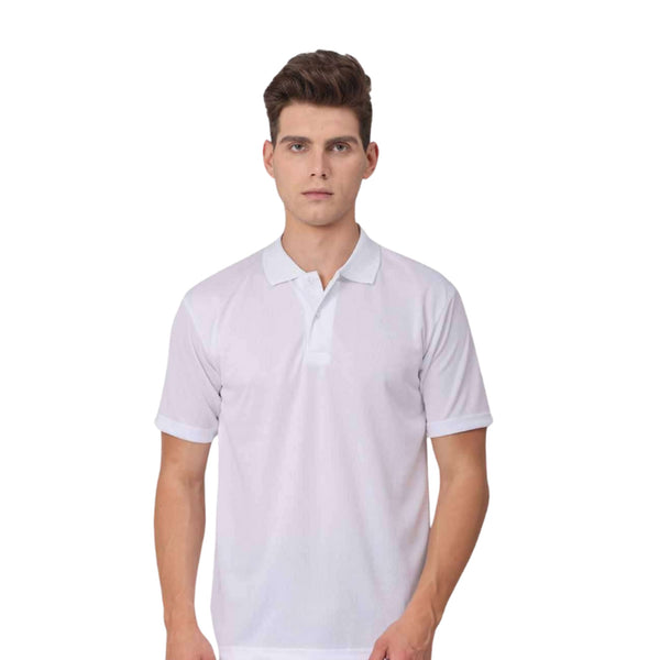 GC 201 Honeycomb Polo T-Shirt White – front