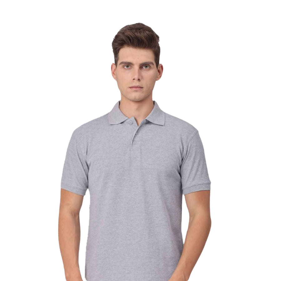 GC 301 Spun Matty Polo T-Shirt – Grey Melange - Front