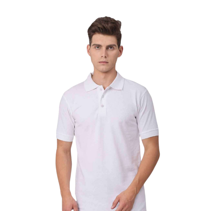 GC 301 Spun Matty Polo T-Shirt – White - Front
