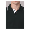 GC 401 PC Pique Tipping Polo T-Shirt – Black – Collar Detail