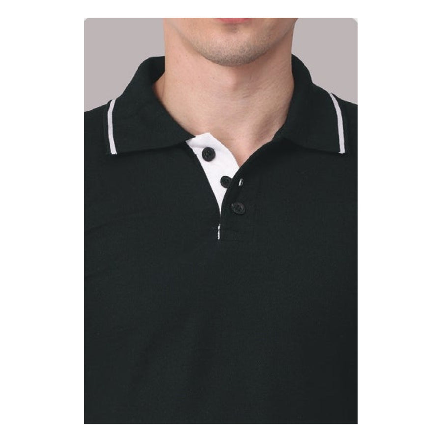 GC 401 PC Pique Tipping Polo T-Shirt – Black - Back