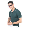 GC 401 PC Pique Tipping Polo T-Shirt – Bottle Green – Front