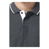 GC 401 PC Pique Tipping Polo T-Shirt – Charcoal – Collar Detail