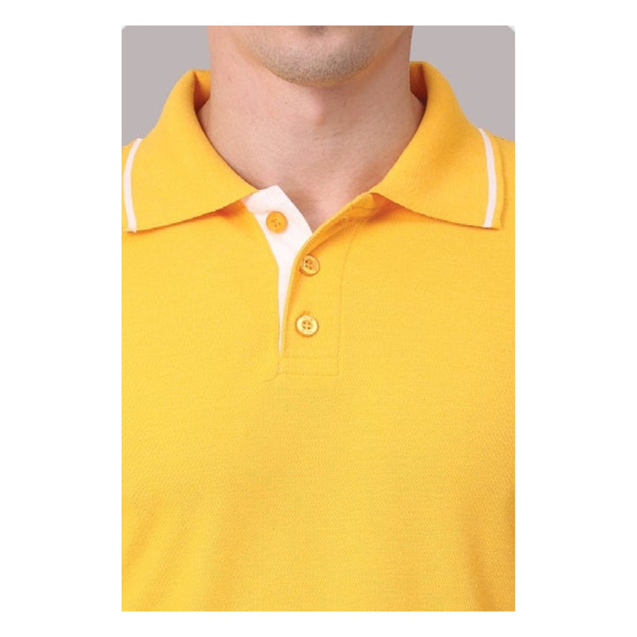 GC 401 PC Pique Tipping Polo T-Shirt – Golden Yellow - Back
