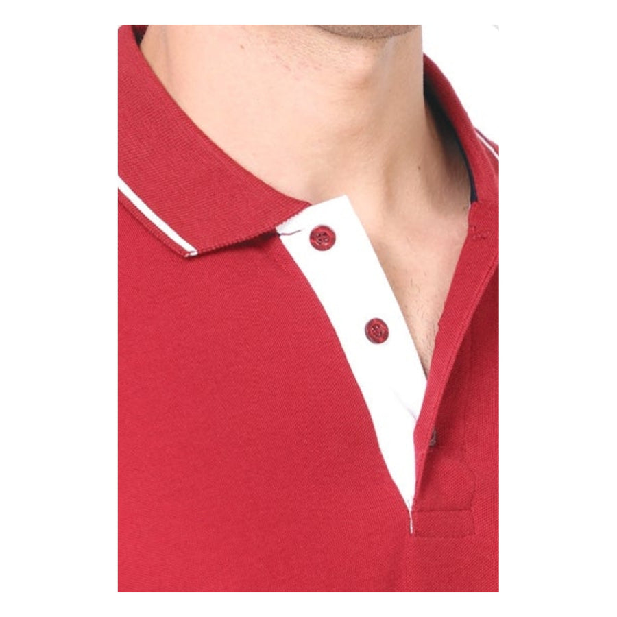 GC 401 PC Pique Tipping Polo T-Shirt – Maroon - Back