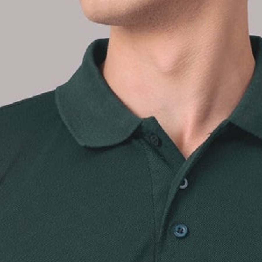 GC 501 Bio-Washed Cotton Polo T-Shirt – Bottle Green - Back
