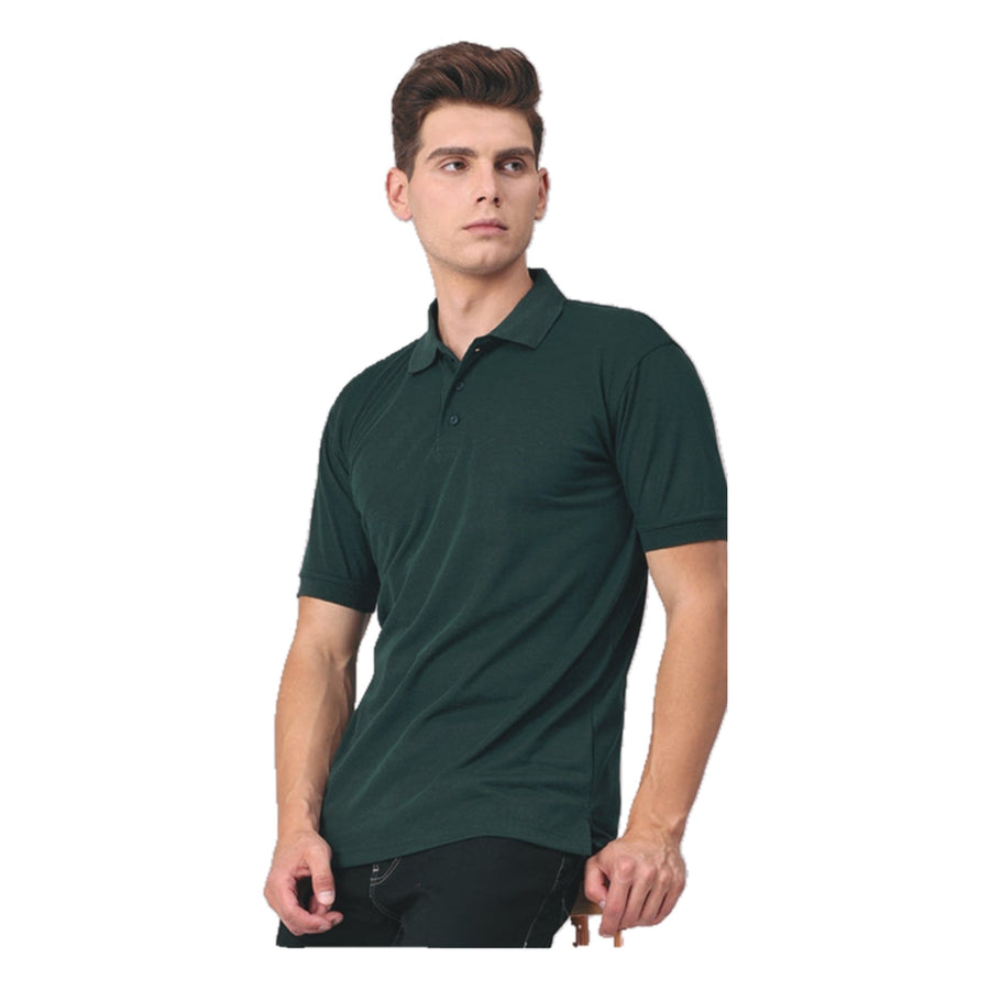 GC 501 Bio-Washed Cotton Polo T-Shirt – Bottle Green - Front