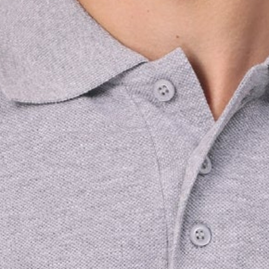 GC 501 Bio-Washed Cotton Polo T-Shirt – Grey Melange - Back