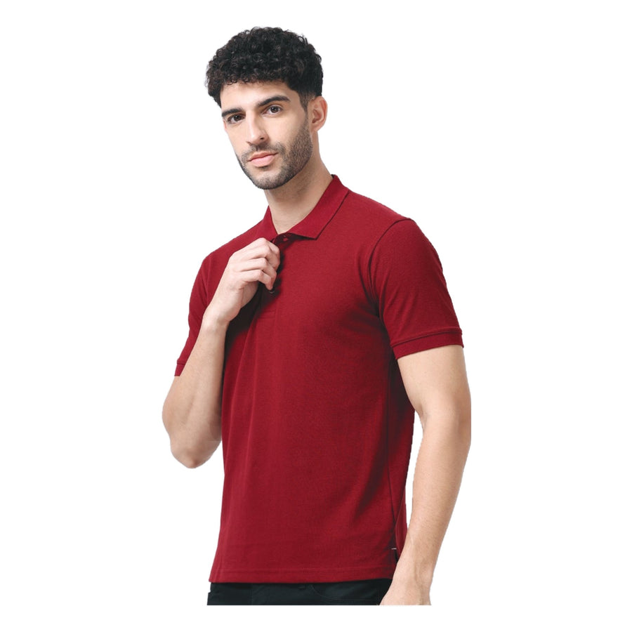 GC 501 Bio-Washed Cotton Polo T-Shirt – Maroon - Front