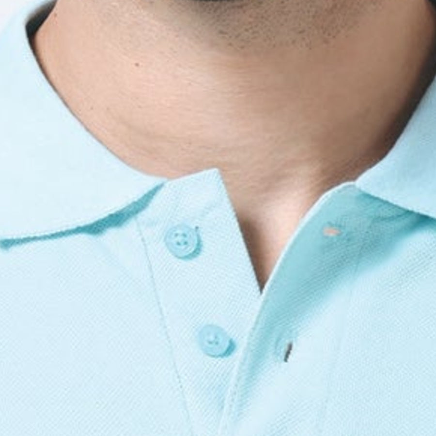 GC 501 Bio-Washed Cotton Polo T-Shirt – Mint Blue - Back