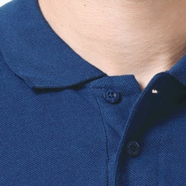 GC 501 Bio-Washed Cotton Polo T-Shirt – Rama Blue – Collar Detail