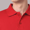 GC 501 Bio-Washed Cotton Polo T-Shirt – Red – Collar Detail
