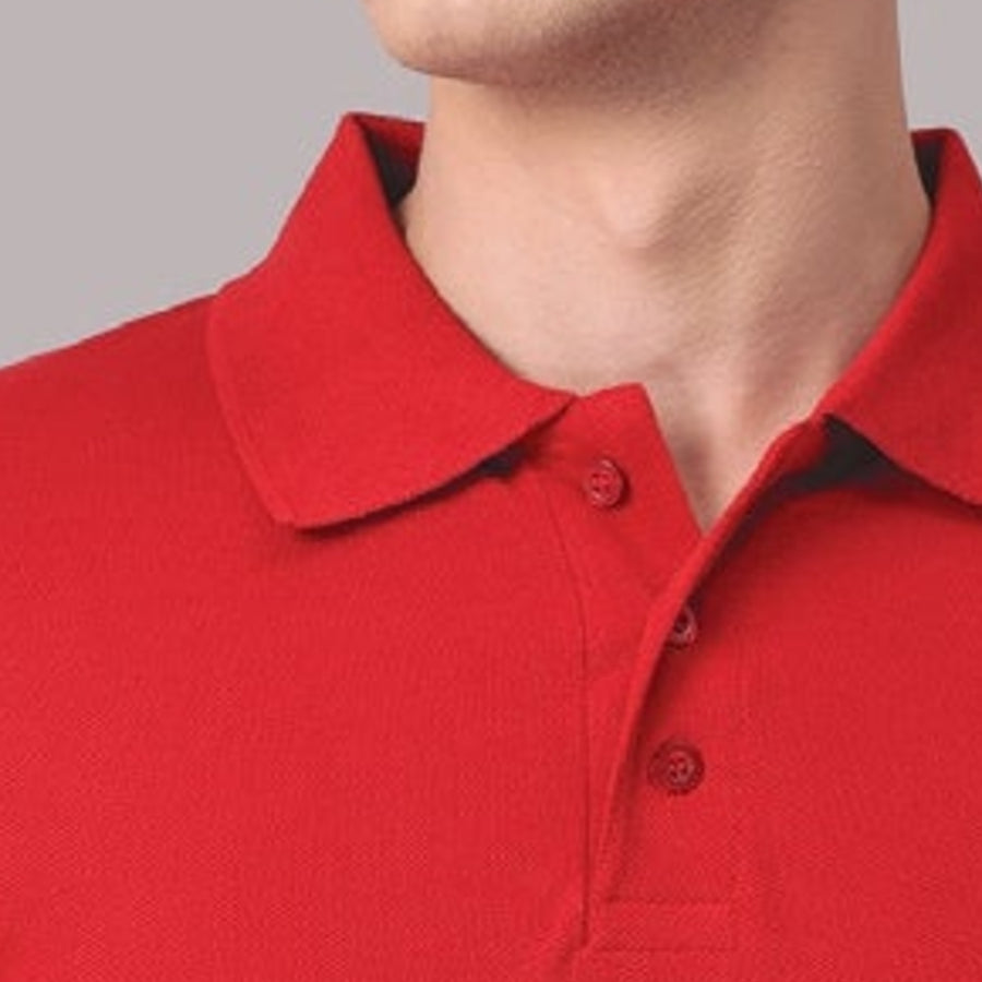 GC 501 Bio-Washed Cotton Polo T-Shirt – Red - Back